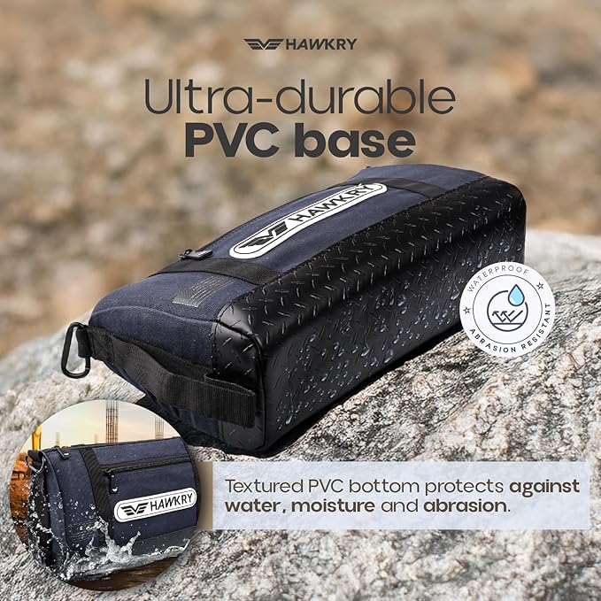 HAWKRY Heavy Duty Canvas Tool Bag – Waterproof Canvas Zipper Pouch, Garden Tool Bag, Construction Bags Heavy Duty, Small Zipper Pouch, Motorcycle Tool, Multipurpose Fishing Bag