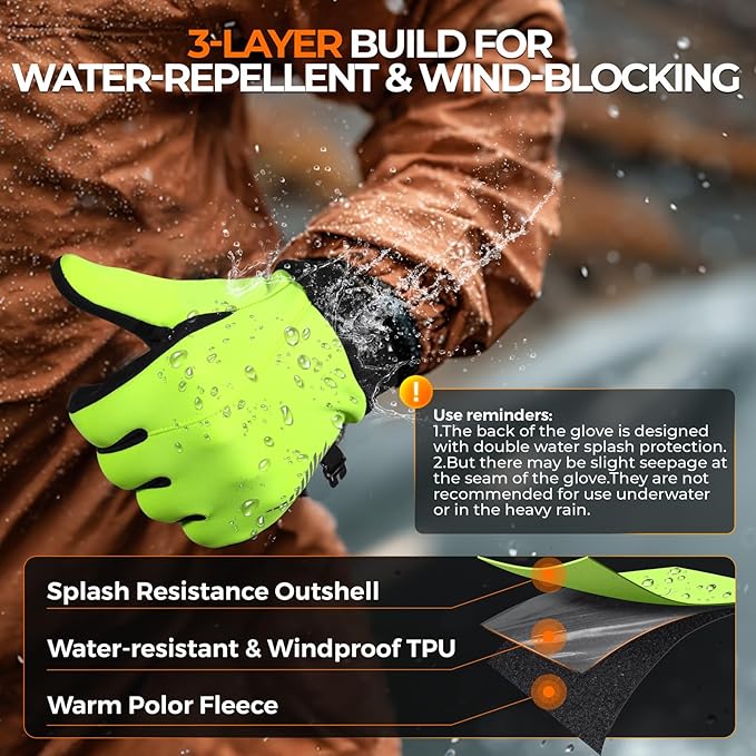 rivmount Winter Gloves Women Men, Cold Weather Touch Screen Liner Glove, Windproof 3-Layers, for Running, Cycling, Biking, Hiking, Driving