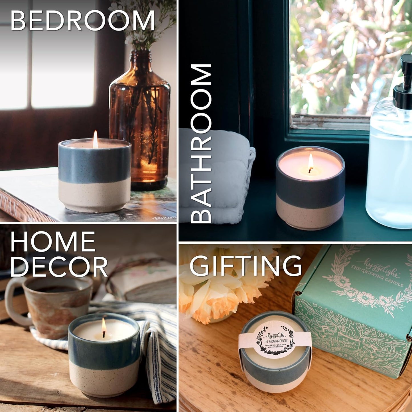 The Growing Candle, Wild Flower Scented, 8.5oz Ceramic Pot, Single Wick Aromatherapy Candles, 100% Soy for Women and Men, Willow