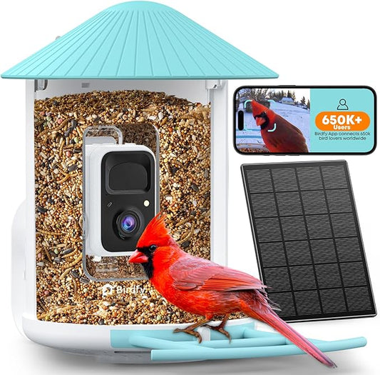 NETVUE by Birdfy Smart Bird Feeder with AI Camera Solar Powered, 2MP Wireless Wildbird Watching, Live Stream & Night Vision, Auto-Capture & Notify, Collection & Cloud Storage (AI by Subscription)