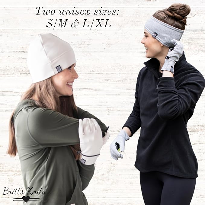 Britt's Knits Thermal Tech Cold Weather Winter Gloves Touch Screen Fleece Lining Unisex Gloves