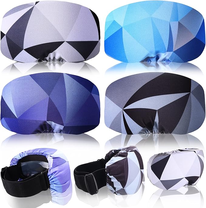 Civaner 4 Pieces Ski Snowboard Goggle Cover Sleeve Goggle Cover Microfiber Protective Lens Scratch Dust Protection for Travel