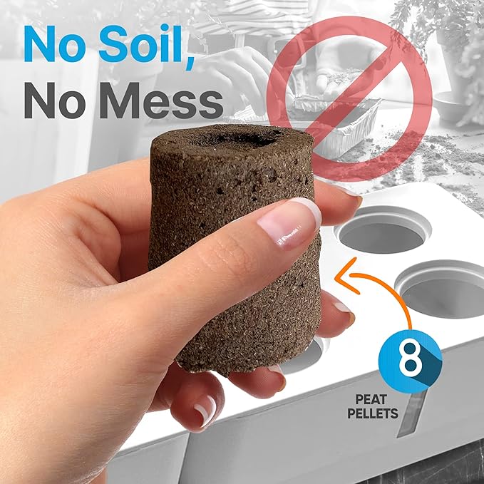 SereneLife Smart Indoor Garden - Hydroponic Herb Garden with 4000K Grow Lights Panel, Control Panel Settings, Water Stick, No Soil, Mess-Free, Height Adjustable, Grows Up to 6 Plants