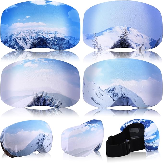 Civaner 4 Pieces Ski Snowboard Goggle Cover Sleeve Goggle Cover Microfiber Protective Lens Scratch Dust Protection for Travel