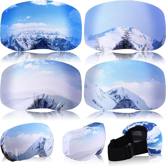 Civaner 4 Pieces Ski Snowboard Goggle Cover Sleeve Goggle Cover Microfiber Protective Lens Scratch Dust Protection for Travel