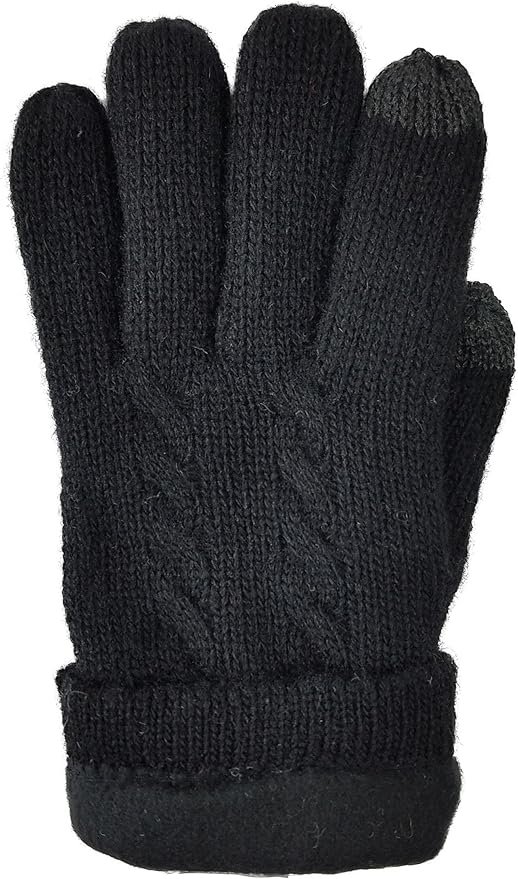 BRUCERIVER Ladie's Pure Wool Knit Gloves with Thinsulate Lining and Cable design