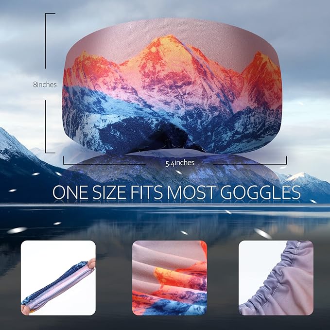 Civaner 4 Pieces Ski Snowboard Goggle Cover Sleeve Goggle Cover Microfiber Protective Lens Scratch Dust Protection for Travel