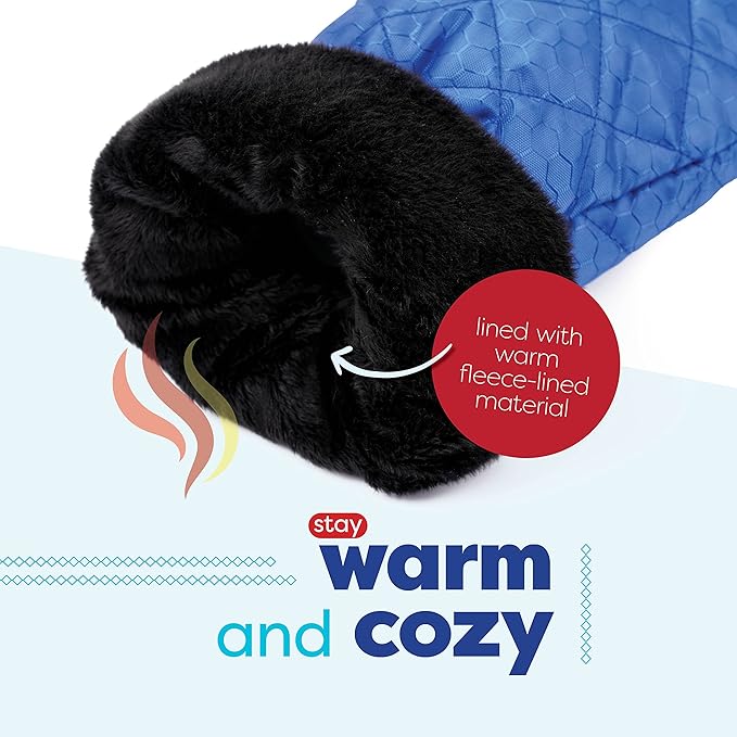 SCRUBIT Ice Scraper with Glove - Car Windshield Scraper for Ice and Snow w/Fleece Mitt - Quickly Scrape and Remove Snow While Staying Warm - Waterproof & Windproof - Car Scraper Snow Brush (Blue)