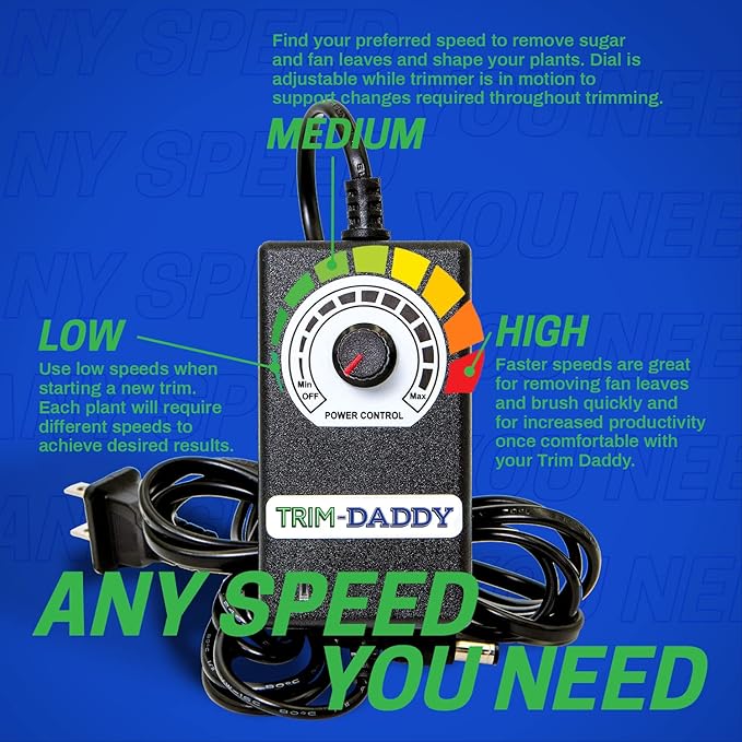 Trim Daddy | Electric Bud Trimmer for Wet or Dry Hydroponic Plants | 3PLUS Variable Speed | 3 Wet & Dry High Carbon Blades | Weight 225 g | 1 Year Warranty