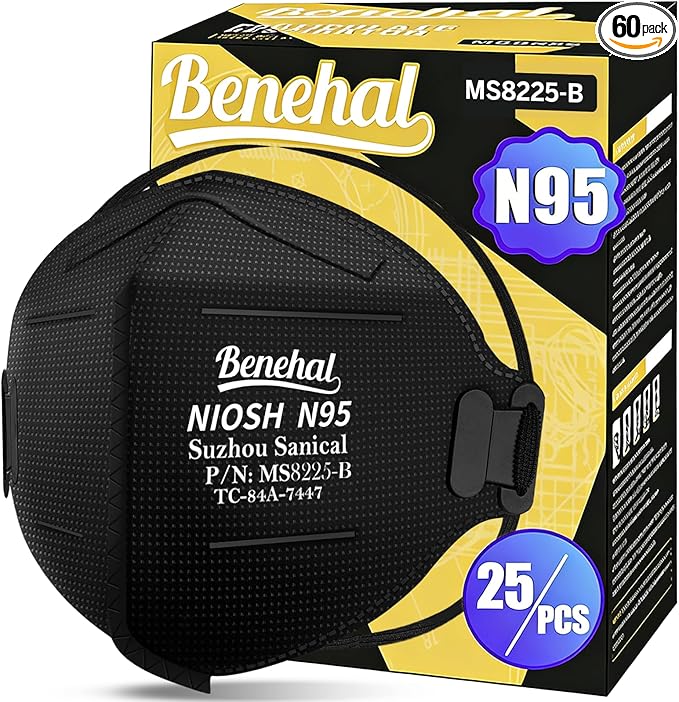 NIOSH Approved N95 Mask Particulate Respirators, N95 Face Masks, Individually Wrapped