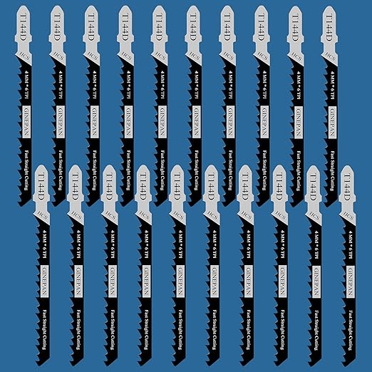 Jigsaw Blades T Shank 20PCS T144D with Case, Compatible with Bosch Dewalt Black and Decker Jig Saw Blades Set for Wood, 4 in. 6 TPI Straight & Very Fast Cuts