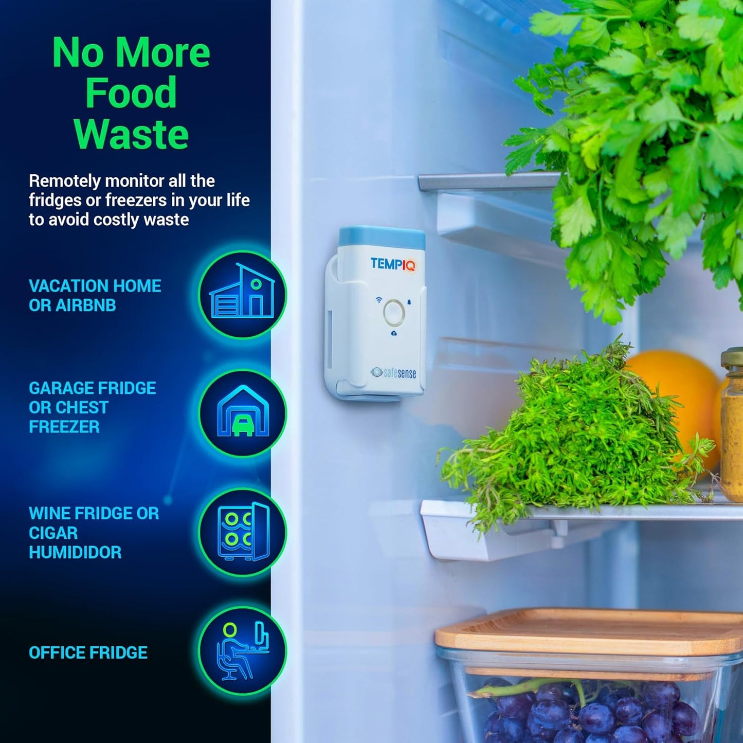 TEMPIQ Remote WiFi Temperature & Humidity Sensor - App Integration, Alerts, Helps Monitor 2nd Home, AirBnb, RV, Pets,Freezer and Server Room, Indoor & Outdoor Hygrometer & Thermometer