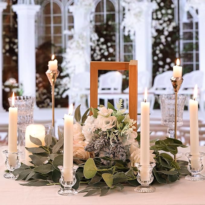 Letine Candlestick Holders Set of 12-2.5" H Taper Candle Holders Bulk - Clear Glass Candle Holder for Rustic Wedding Centerpiece Table Decorations, Halloween & Thanksgiving Decorations Indoor