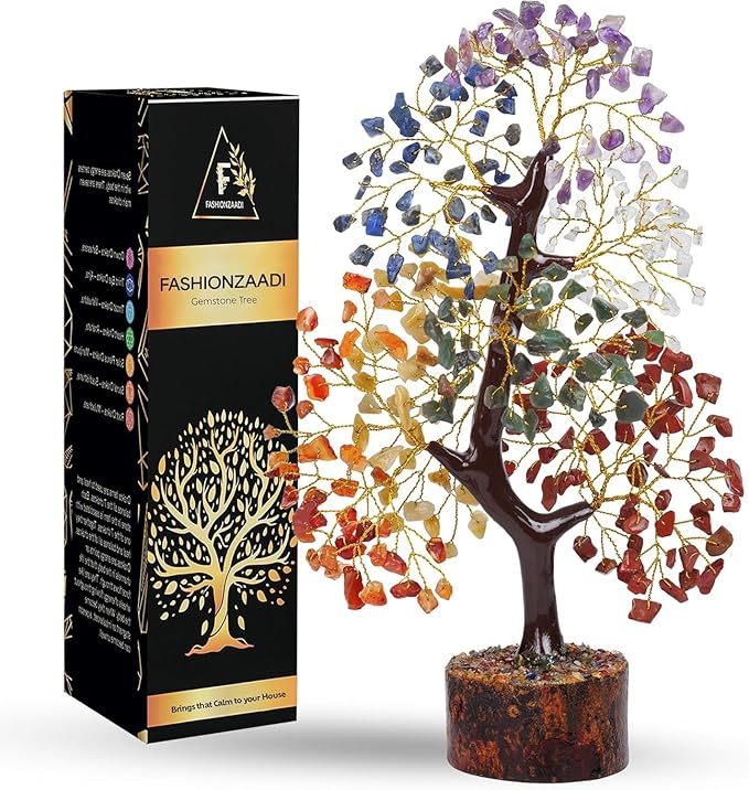 FASHIONZAADI 7 Chakra Tree of Life, Crystals and Healing Stones, Birthday Gifts for Women - Crystal Tree for Positive Energy, Home Office Decor, Spiritual Gifts for Women