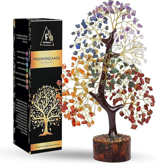FASHIONZAADI 7 Chakra Tree of Life, Crystals and Healing Stones, Birthday Gifts for Women - Crystal Tree for Positive Energy, Home Office Decor, Spiritual Gifts for Women