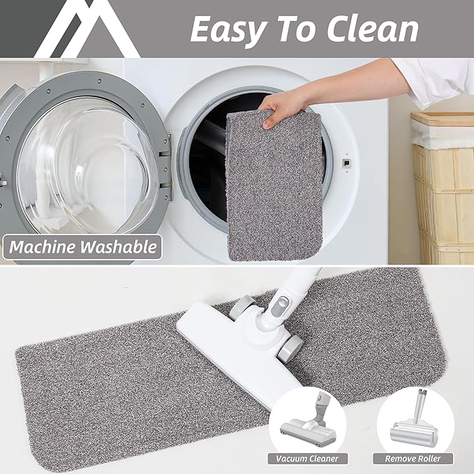 COSY HOMEER Stair Treads Non-Slip Carpet Mat 28inX9in Indoor Stair Runners for Wooden Steps, Stair Rugs for Kids and Dogs, 100% Polyester TPE Backing 4pcs,Grey,Protect Floor