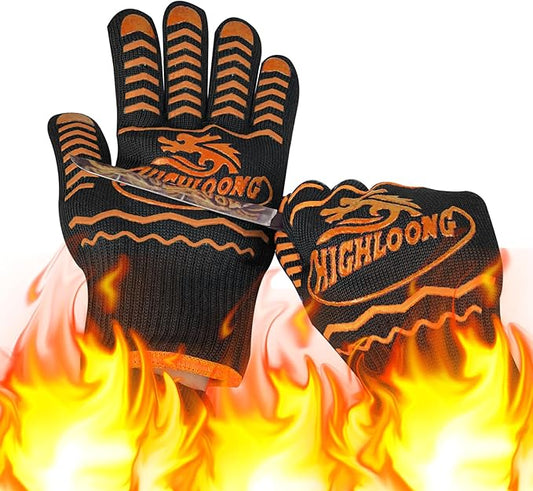 BBQ Gloves, Oven Gloves Original 2 Pack1472℉ Extreme Heat Resistant, Grilling Gloves Silicone Non-Slip Oven Mitts, Kitchen Gloves for BBQ, Grilling, Cooking, Baking