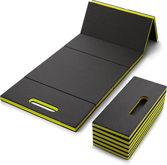 Foldable EVA Utility Mat with Handle, Heavy Duty Mechanic Mat for Kneeling, Workouts, Garages, Gardening, Camping, Picnics, Outdoor Adventures and Home Gyms, Green