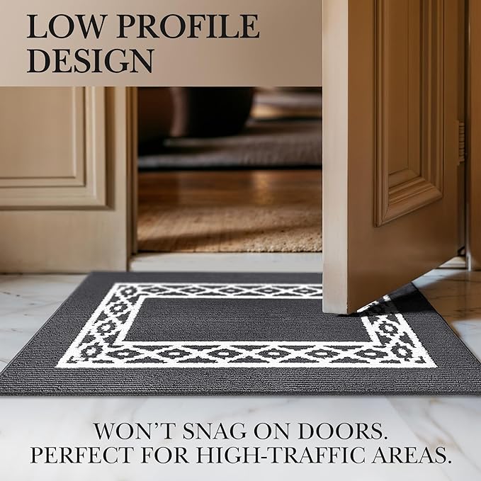 Premium Quality Polypropylene Indoor Door Mat - Beautiful Design with Non-Slip Backing, Washable & Low Profile Doormat - Ideal for Entryway Doors, Foyer, and Mudroom (24" x 36")