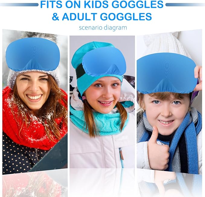 Civaner 4 Pieces Ski Snowboard Goggle Cover Sleeve Goggle Cover Microfiber Protective Lens Scratch Dust Protection for Travel