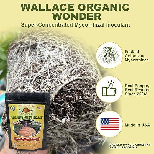 Wallace Organic Wonder Mycorrhizal Inoculant (1 lb) - Mycorrhizal Fungi - Super Concentrated - Fresh Mycorrhizae for Plants, Garden Soil, & Potting Soil - Organic Root Stimulator for Plant Growth