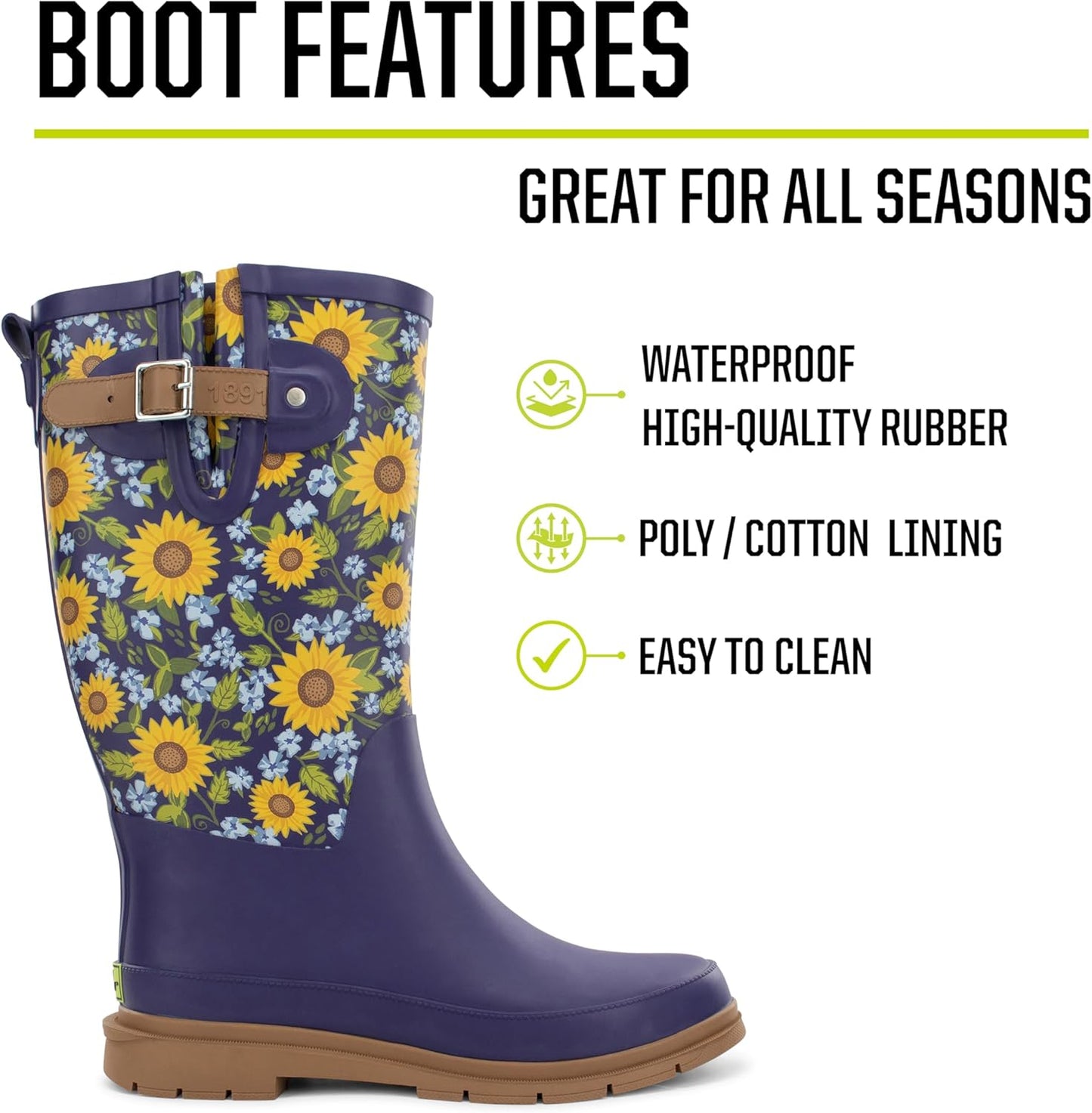 Western Chief Women's Tall Waterproof Rain Boot Outdoor Garden Shoes
