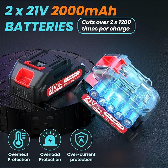 Electric Pruning Shears Cordless Pruner Shears Brushless 2.6 Inch Opening Size with 2 * 2Ah Battery Pruning Shears Garden Tool for Tree Trimming, Branch Cutter