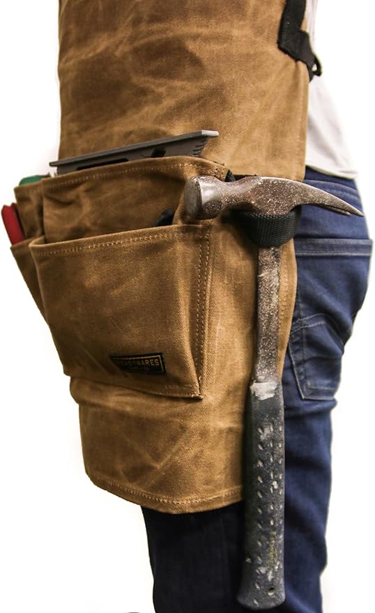 Readywares Waxed Canvas Tool Apron, Carpenter Aprons, Woodworking Aprons