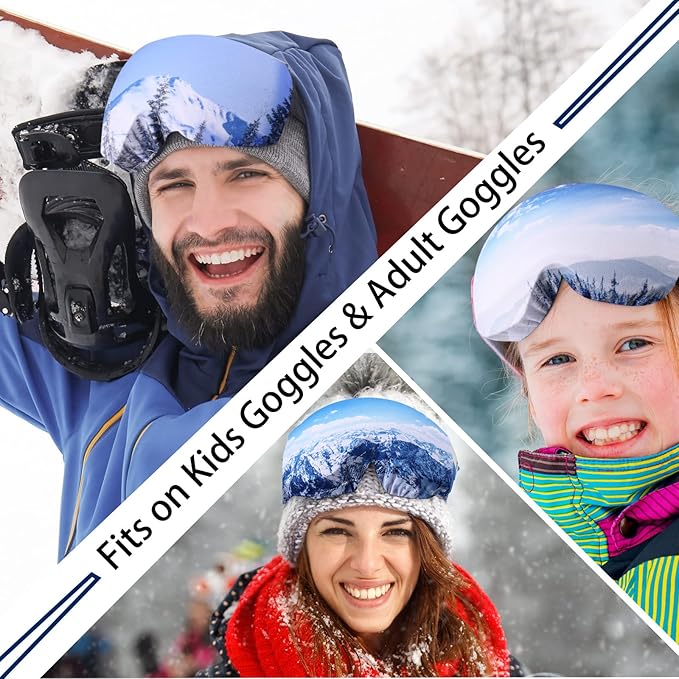 Civaner 4 Pieces Ski Snowboard Goggle Cover Sleeve Goggle Cover Microfiber Protective Lens Scratch Dust Protection for Travel