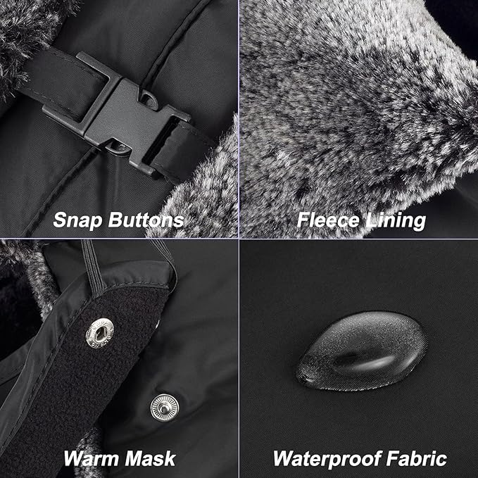 mysuntown Winter Hats for Women Men Trapper Ushanka Hat with Ear Flaps Warm Russian Bomber Hats for Cold Weather