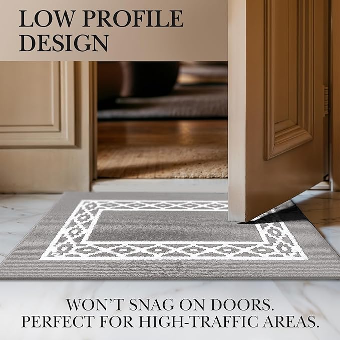 Premium Quality Polypropylene Indoor Door Mat - Beautiful Design with Non-Slip Backing, Washable & Low Profile Doormat - Ideal for Entryway Doors, Foyer, and Mudroom (20" x 30")