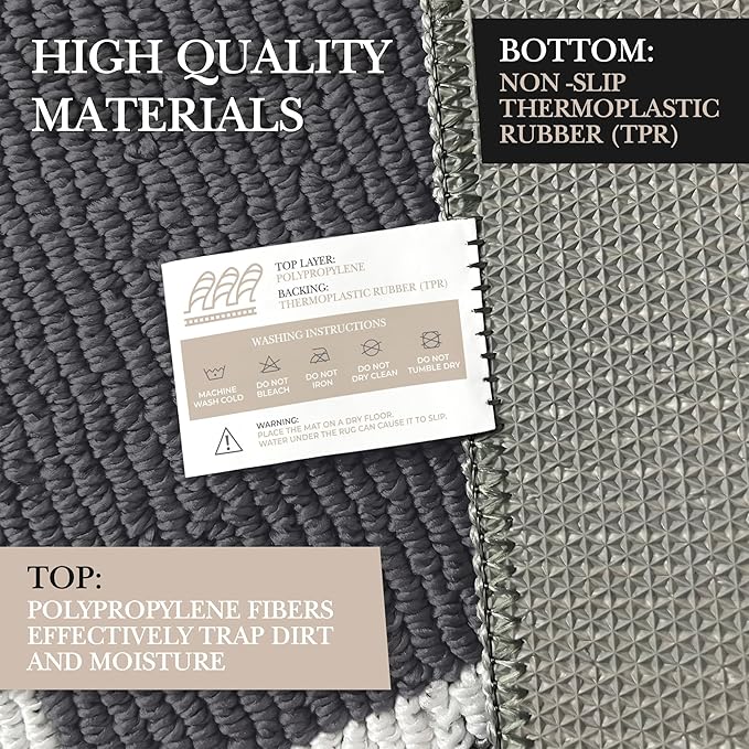 Premium Quality Polypropylene Indoor Door Mat - Beautiful Design with Non-Slip Backing, Washable & Low Profile Doormat - Ideal for Entryway Doors, Foyer, and Mudroom (32" x 48")