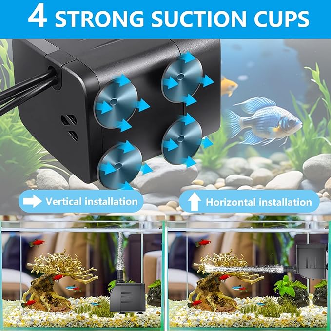 15W 200 GPH Submersible Fountain Pump with LED Light, Ultra Quiet Adjustable Water Pump (800L/H) for Water Feature, Hydroponics, Garden, Pond, Aquariums, Fish Tanks, Indoor Outdoor Fountain