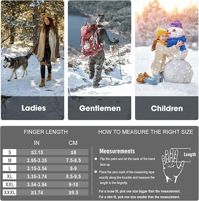 Rahhint Wool Winter Gloves Men Women Fleece lined Knit Gloves with Touchscreen Fingers Insulated Gloves Keep Hand Warm Gift