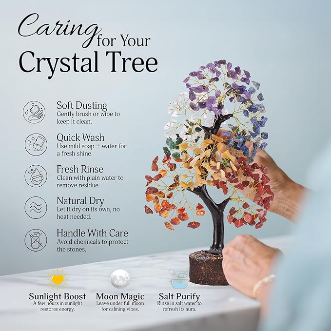 FASHIONZAADI 7 Chakra Tree of Life, Crystals and Healing Stones, Birthday Gifts for Women - Crystal Tree for Positive Energy, Home Office Decor, Spiritual Gifts for Women