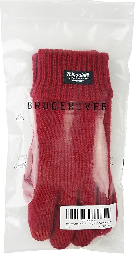 BRUCERIVER Ladie's Wool Knit Gloves with Thinsulate Lining