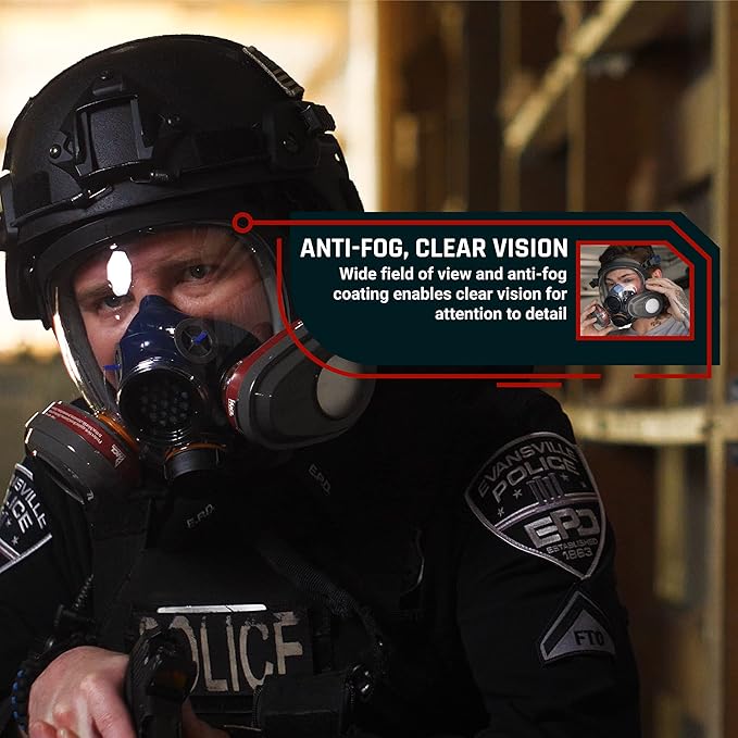 Parcil Distribution Full Face Respirator Mask - Air Purifying, Organic Vapor & Particulate - Industrial Use - CE Tested