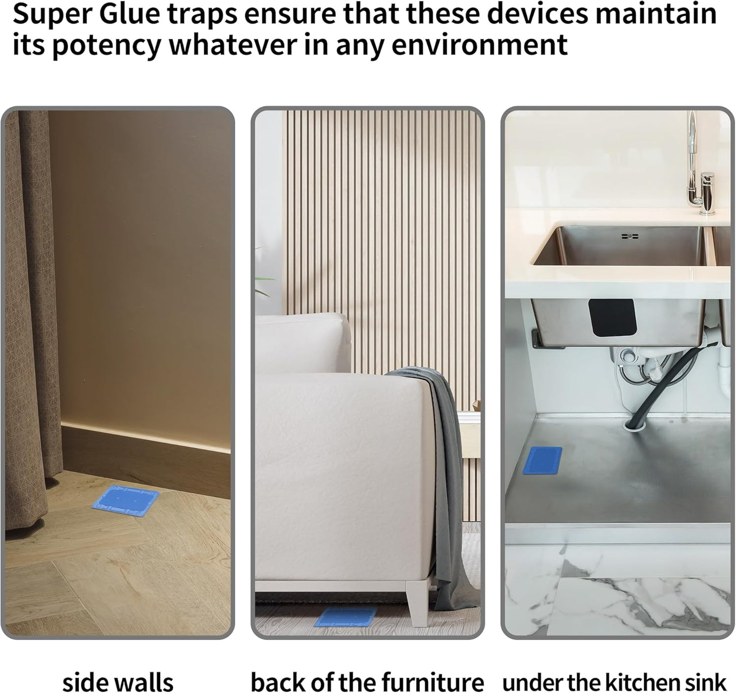 LULUCATCH Mouse & Insect Traps 12 Pack, Heavier Sticky Traps with Non-Toxic Glue for Small Mice & Insects. Sticky Mouse Traps Indoor, Easy to Set, Pet Safe Pest Control