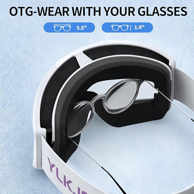 Ski Goggles for Men Women, OTG Snow Goggles, UV Protection Snowboard Goggles for Adult & Youth, Snowmobile, Sledding