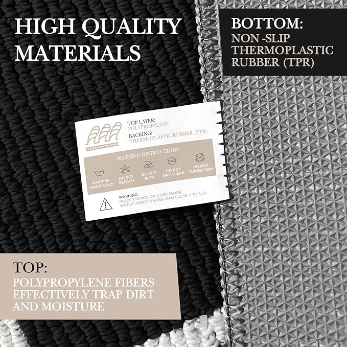 Premium Quality Polypropylene Indoor Door Mat - Beautiful Design with Non-Slip Backing, Washable & Low Profile Doormat - Ideal for Entryway Doors, Foyer, and Mudroom (32" x 48")