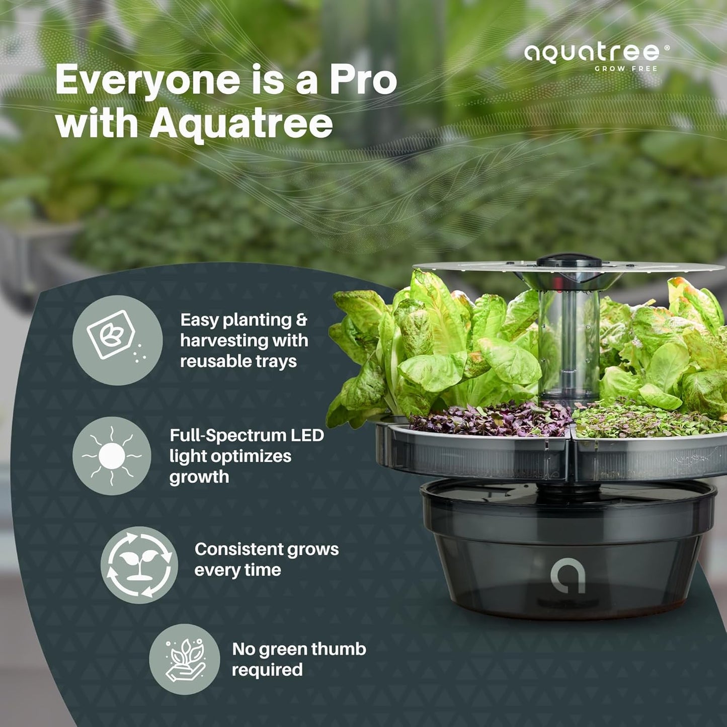 ATL1 Hydroponic Growing System Kit Garden Indoor Tabletop Garden Planter Tower with Self Watering & LED Light - Hydroponic Microgreens, Lettuce, Herbs, Sprouts in Your Home & Kitchen