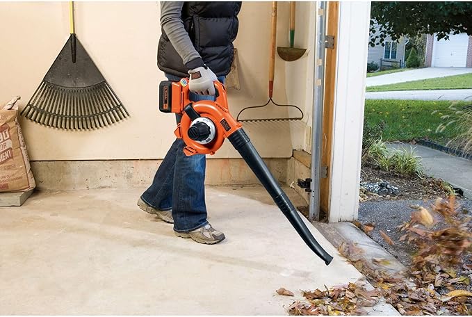 BLACK+DECKER Leaf Blower Cordless Leaf Vacuum and Mulcher Combo Kit, Battery and Charger Included, 40V 120 mph Air Speed, 6-Speed Dial, Built-in Scraper with Collection Bag (LSWV36)