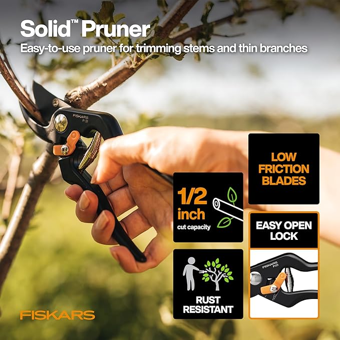 Fiskars House Essentials for New Home Tool Set, 6 Piece Kit w/Loppers, Garden Scissors, Pruners, Folding Saw, IsoCore Hammer, & Utility Knife, Indoor DIY & Outdoor Gardening, Great Housewarming Gifts