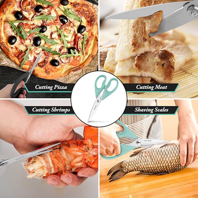 iBayam All Purpose Kitchen Shears Heavy Duty - Stainless Steel Kitchen Shears With Protective Sheath, Soft Grip Handle, Food & Meat Scissors, Home, Kitchen, Dining Utility Gadgets/Essentials/Utensils