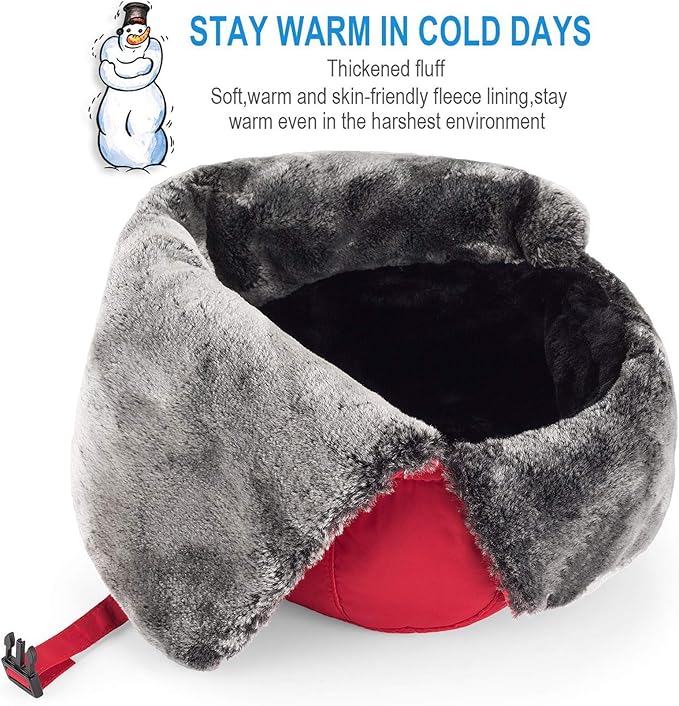 mysuntown Winter Hats for Women Men Trapper Ushanka Hat with Ear Flaps Warm Russian Bomber Hats for Cold Weather