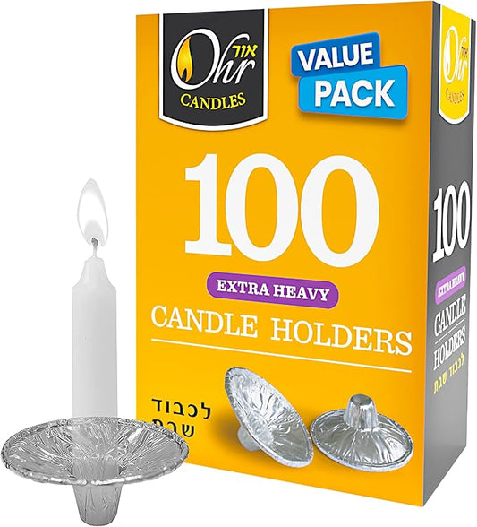 Ohr Candles Extra Heavy Disposable Aluminium Foil Candle Holder, Drip Cup Bobeches - 100 Pack