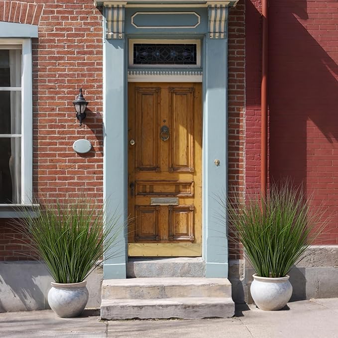 12PCS Fake Plants Artificial Wheat Grass Greenery Plastic Plants Fake Grass Artificial Plants for Outdoor Decor Artificial Grass Plant with Greenery Stems for Indoor Home Decoration 26.4"