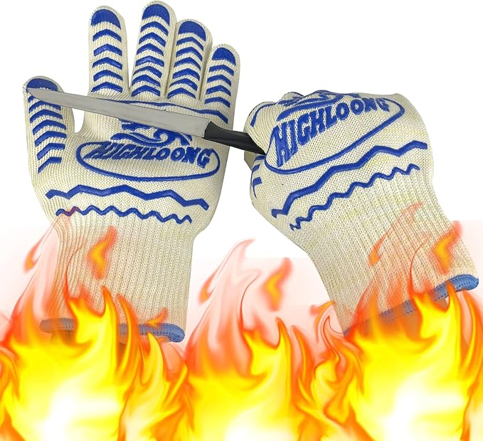 BBQ Gloves, Oven Gloves Original 2 Pack1472℉ Extreme Heat Resistant, Grilling Gloves Silicone Non-Slip Oven Mitts, Kitchen Gloves for BBQ, Grilling, Cooking, Baking