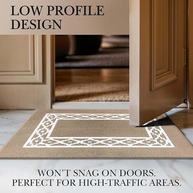 Premium Quality Polypropylene Indoor Door Mat - Beautiful Design with Non-Slip Backing, Washable & Low Profile Doormat - Ideal for Entryway Doors, Foyer, and Mudroom (20" x 30")