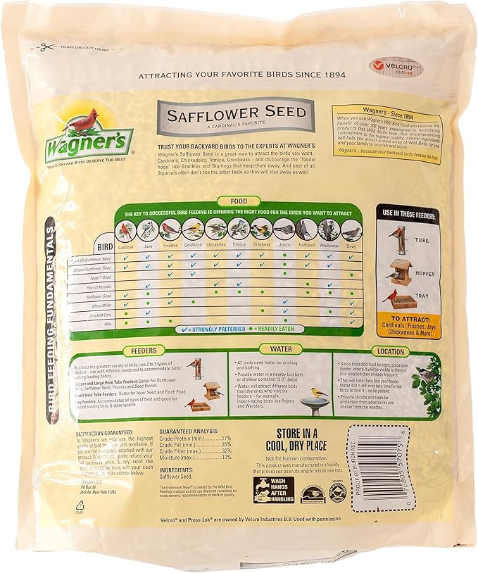 Wagner's 57075 Safflower Seed Wild Bird Food, 5 Pound (Pack of 1)